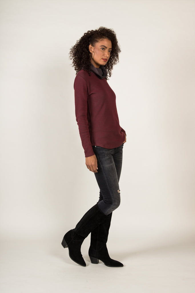 Waffle Cowl Pullover