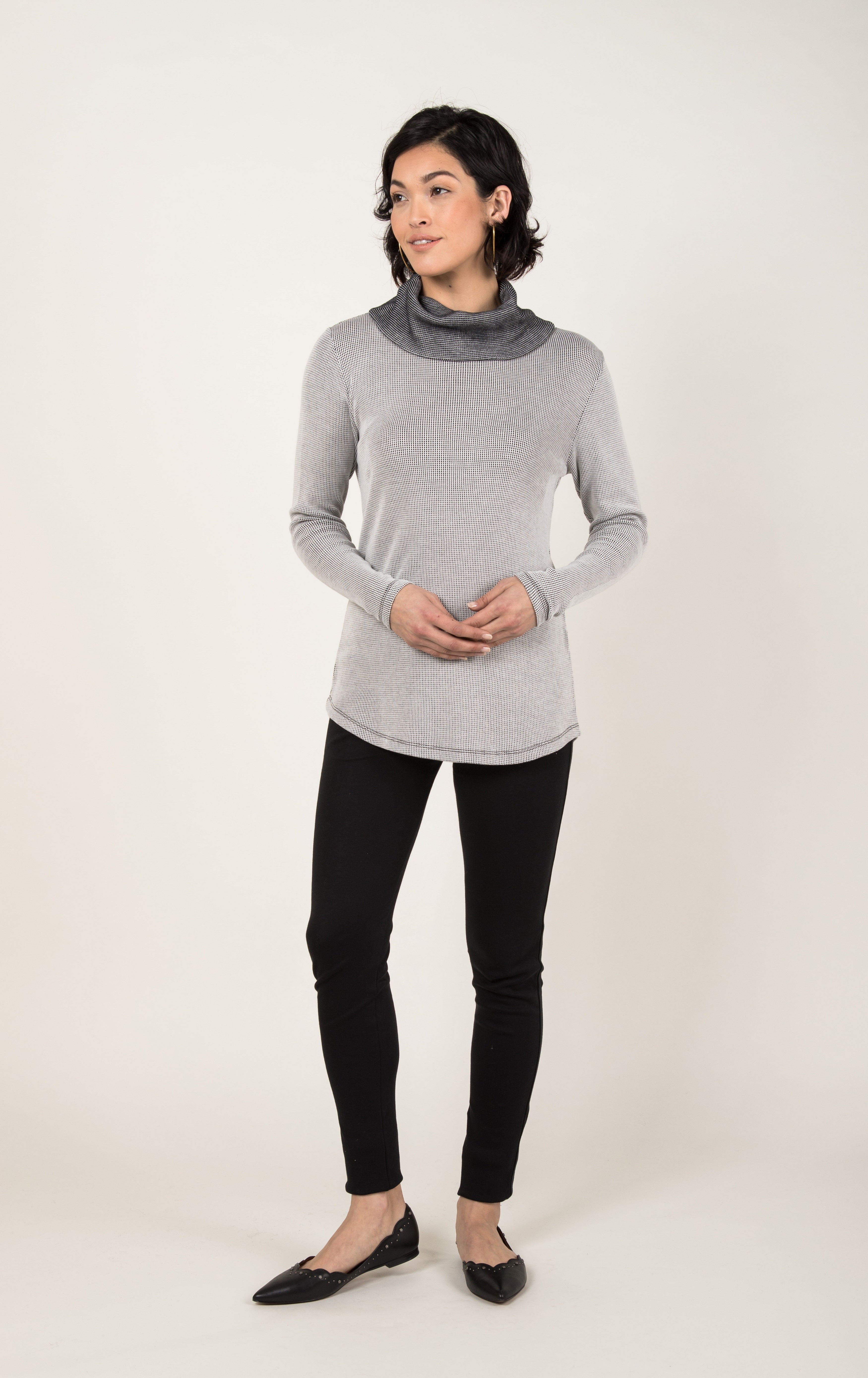 Waffle Cowl Pullover