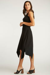 Womens Organic Cotton Skirts | Black Handkerchief Hem Skirt | Indigenous