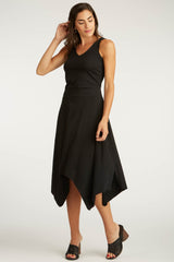 Womens Organic Cotton Skirts | Black Handkerchief Hem Skirt | Indigenous