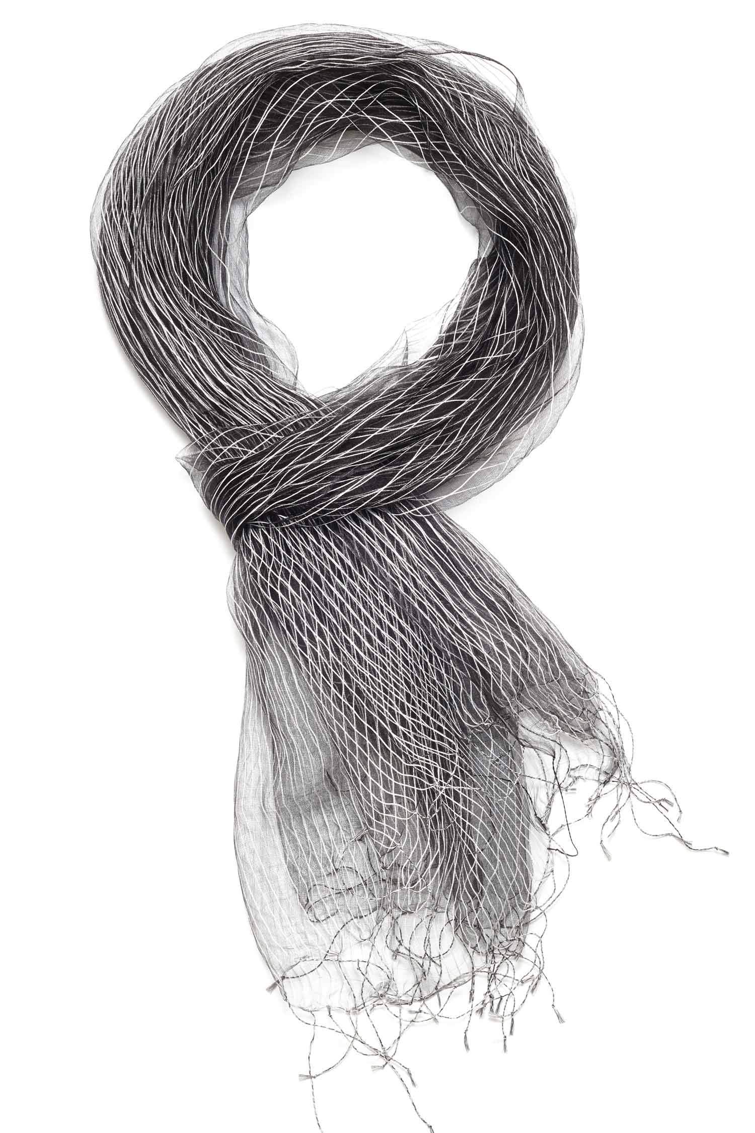 Handloomed Silk Scarf | Parallel Structure Scarf | Black White