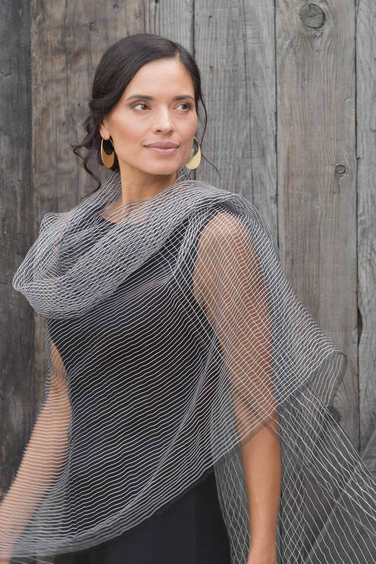 Handloomed Silk Scarf | Parallel Structure Scarf | Indigo Handloom
