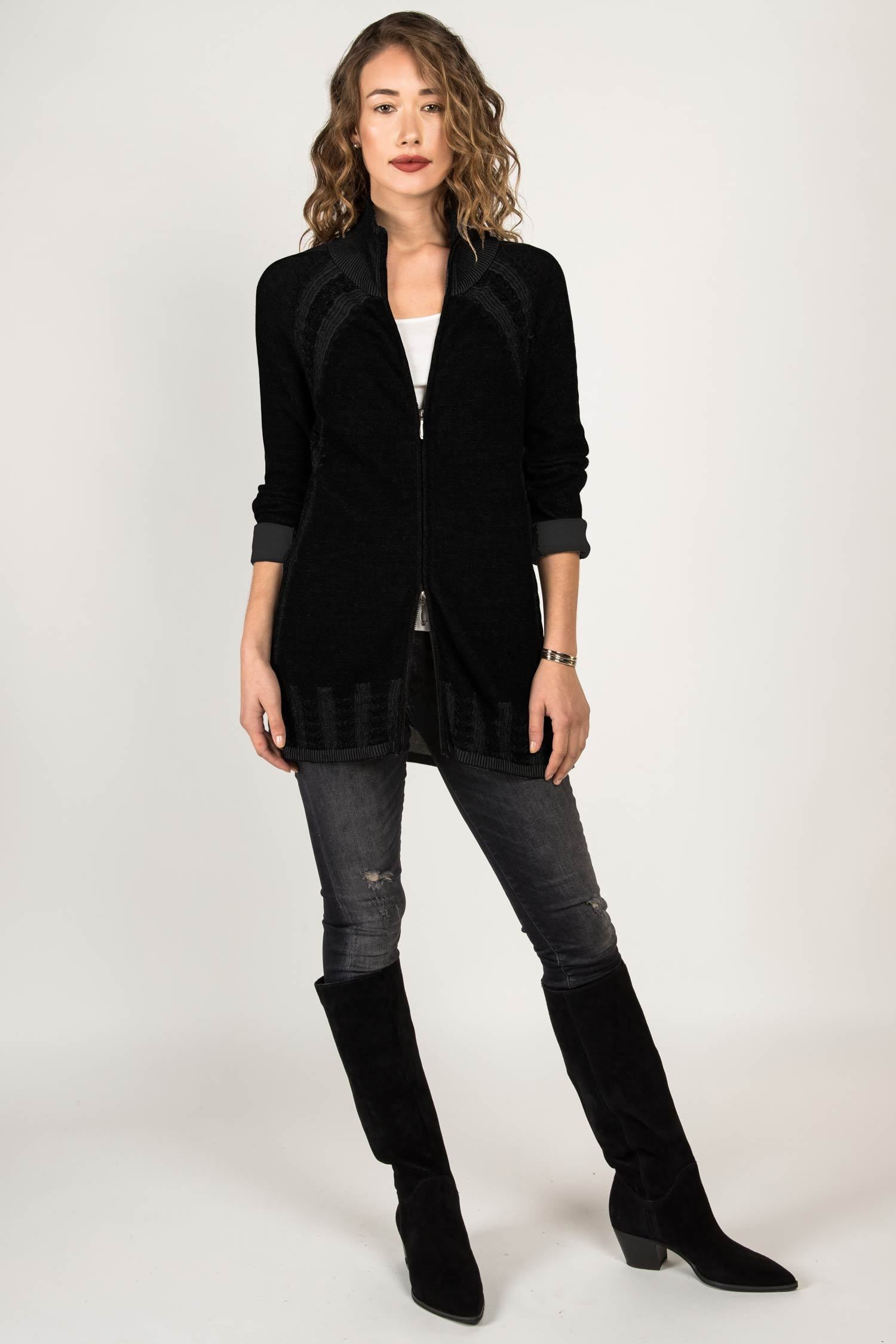 Cable Zip Cardigan