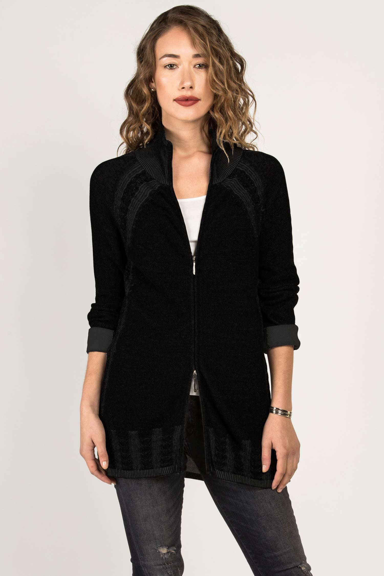 Cable Zip Cardigan