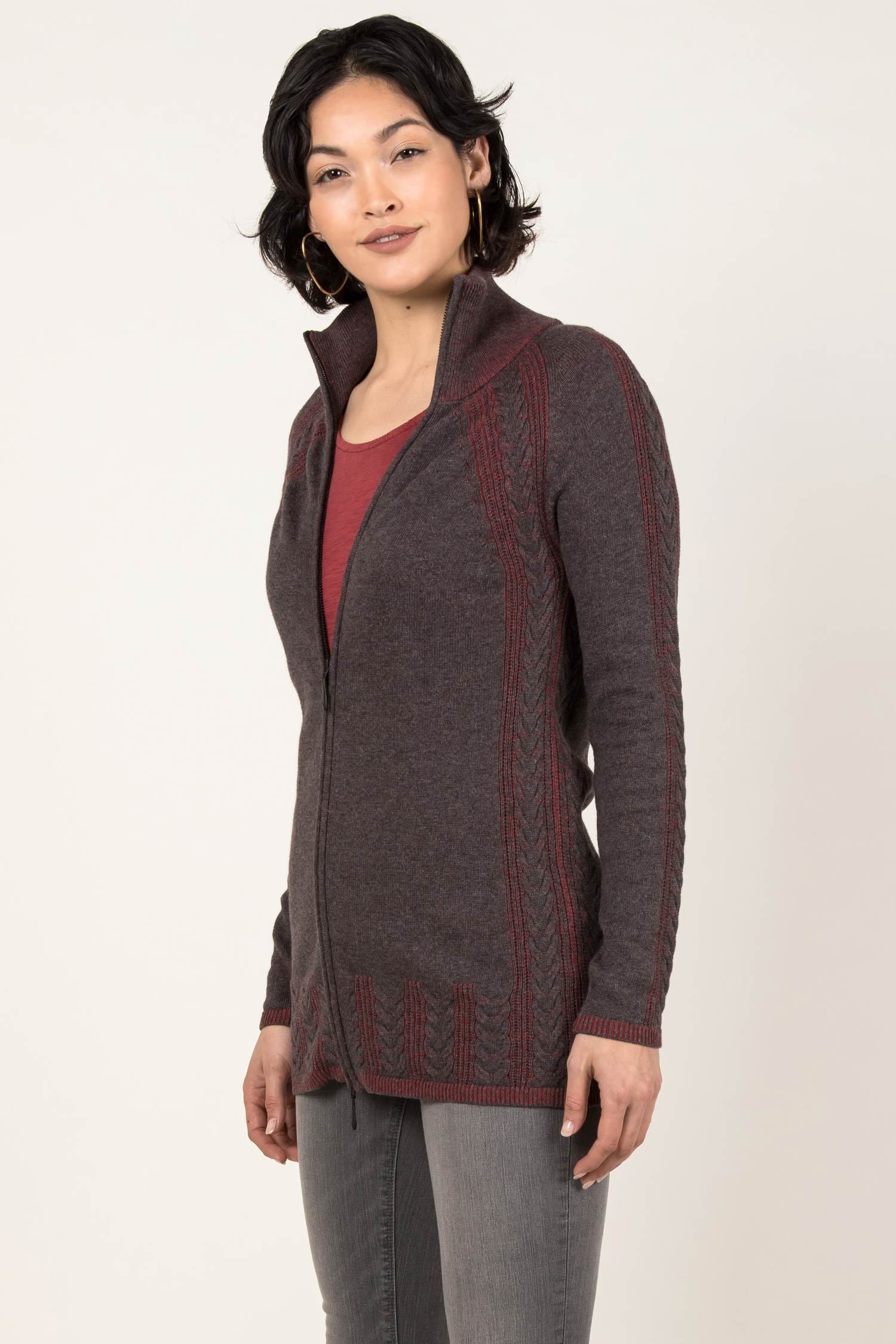 Cable Zip Cardigan