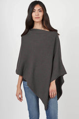 Organic Cotton Poncho for Women | Essential Knit Poncho | Charcoal Gray