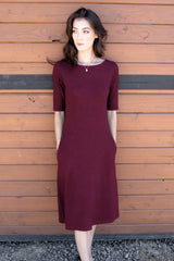 Essential Boatneck Midi Dress With Pockets
