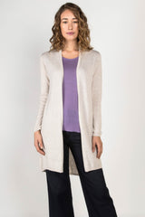 Womens Organic Cotton Sweater | Essential Knit Cardigan | Oatmeal Ivory