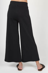 Womens organic cotton pants | Cropped Wide Leg Pant | Black