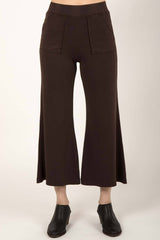 Womens organic cotton pants | Cropped Wide Leg Pant | Brown