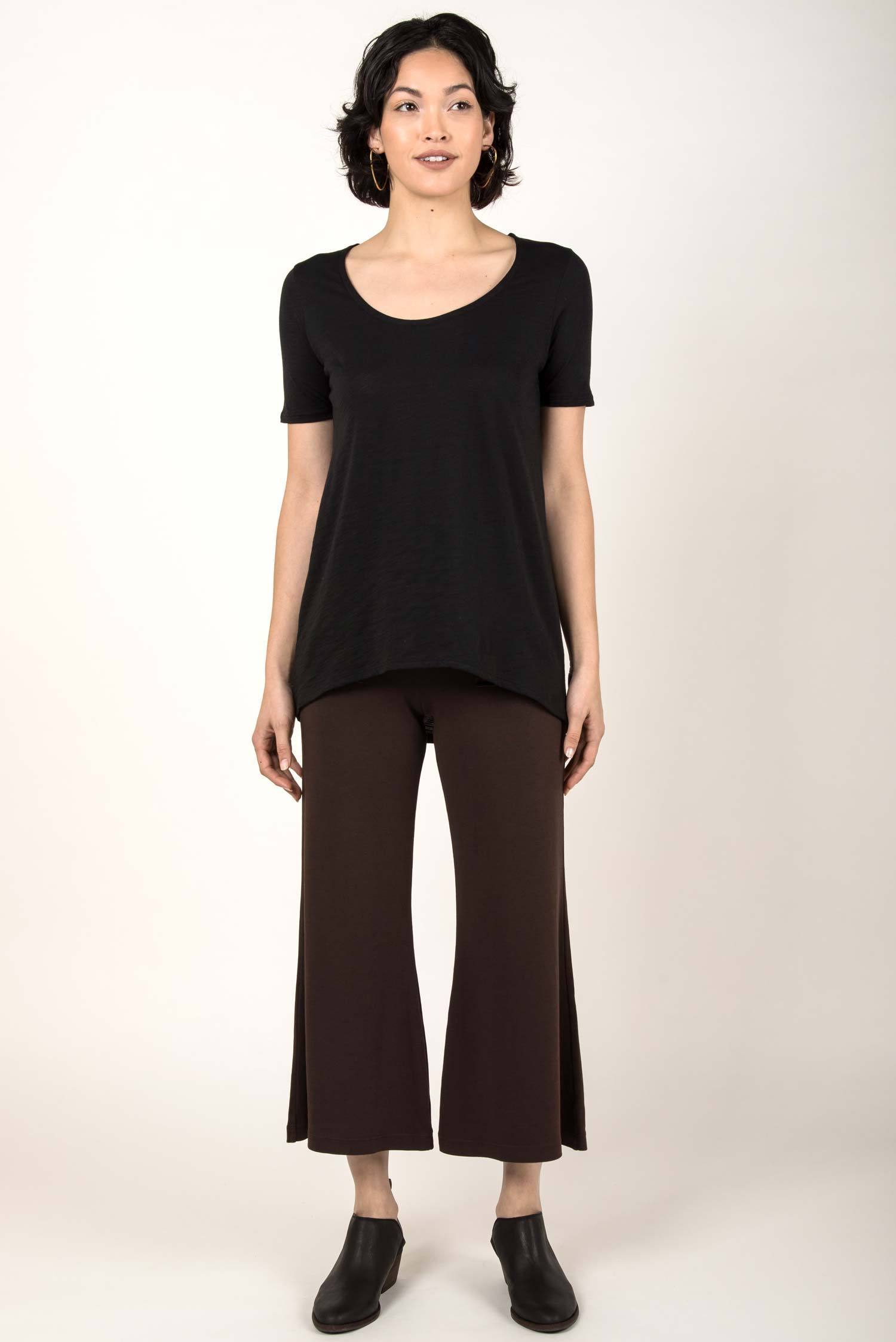 Womens organic cotton pants | Cropped Wide Leg Pant | Brown