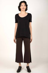 Womens organic cotton pants | Cropped Wide Leg Pant | Brown