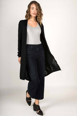 Womens Organic Cotton Sweater | Essential Knit Cardigan | Black