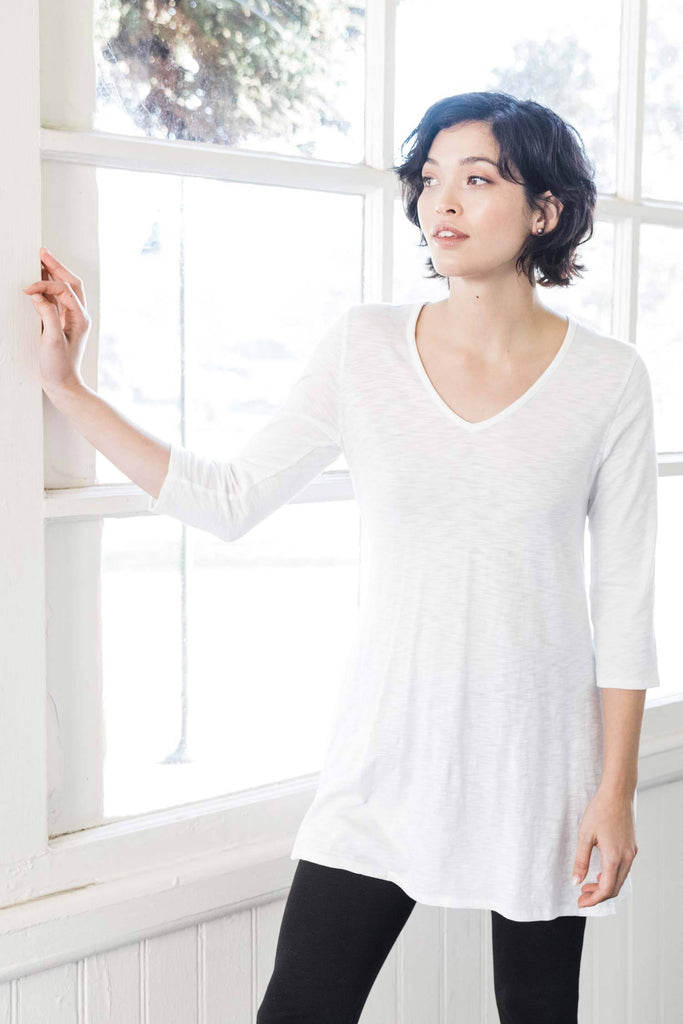 Womens organic cotton tunic | White | Indigenous