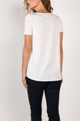 Womens Organic Cotton Tee Shirt | Essential Slub U Neck Top | White