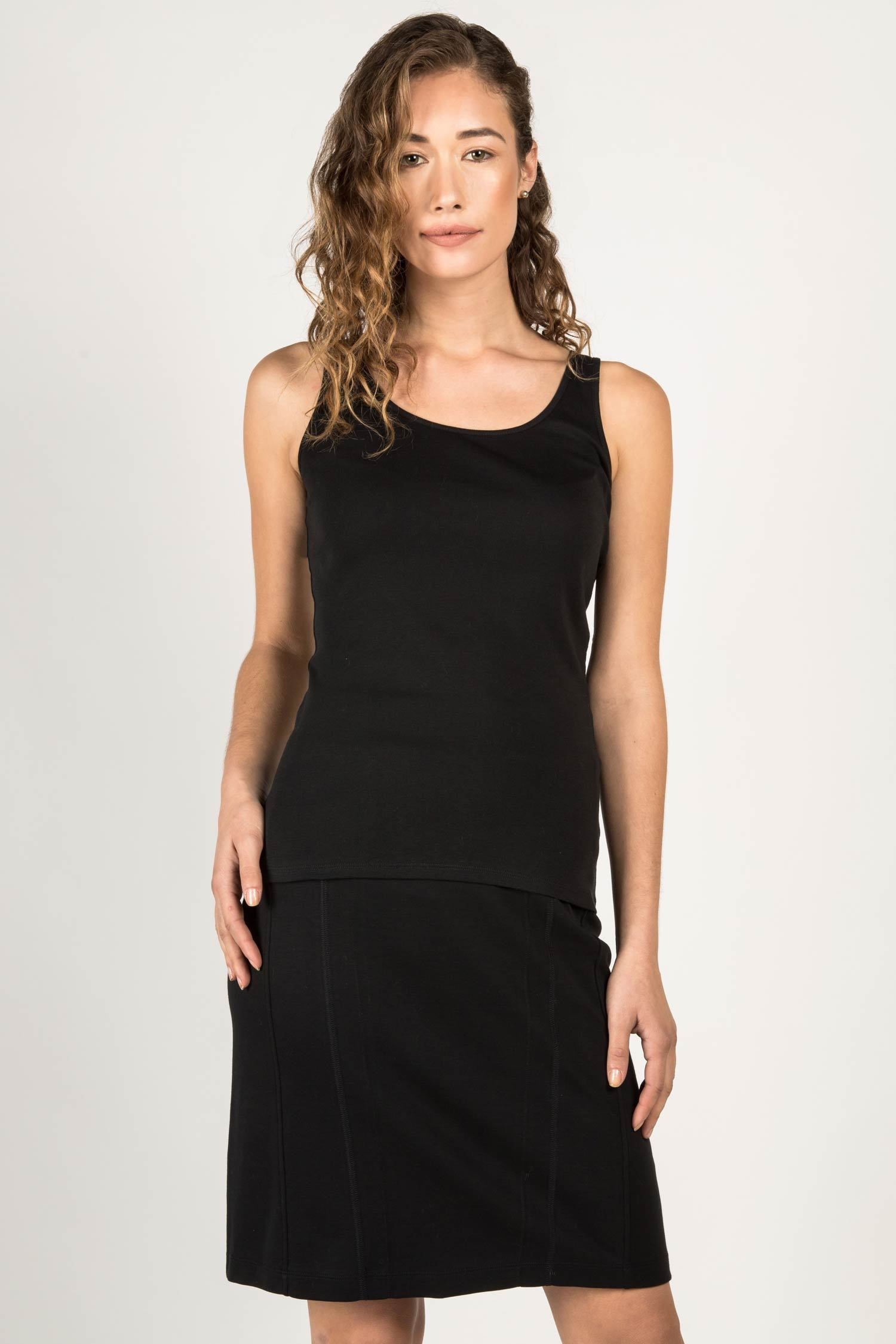 Womens Tank Top Black Organic Cotton Clothing