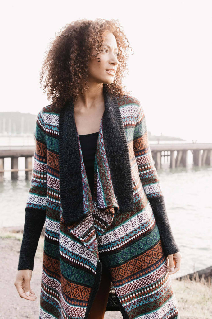 Womens Organic Cotton Sweater | Alpaca Fair Isle Coat