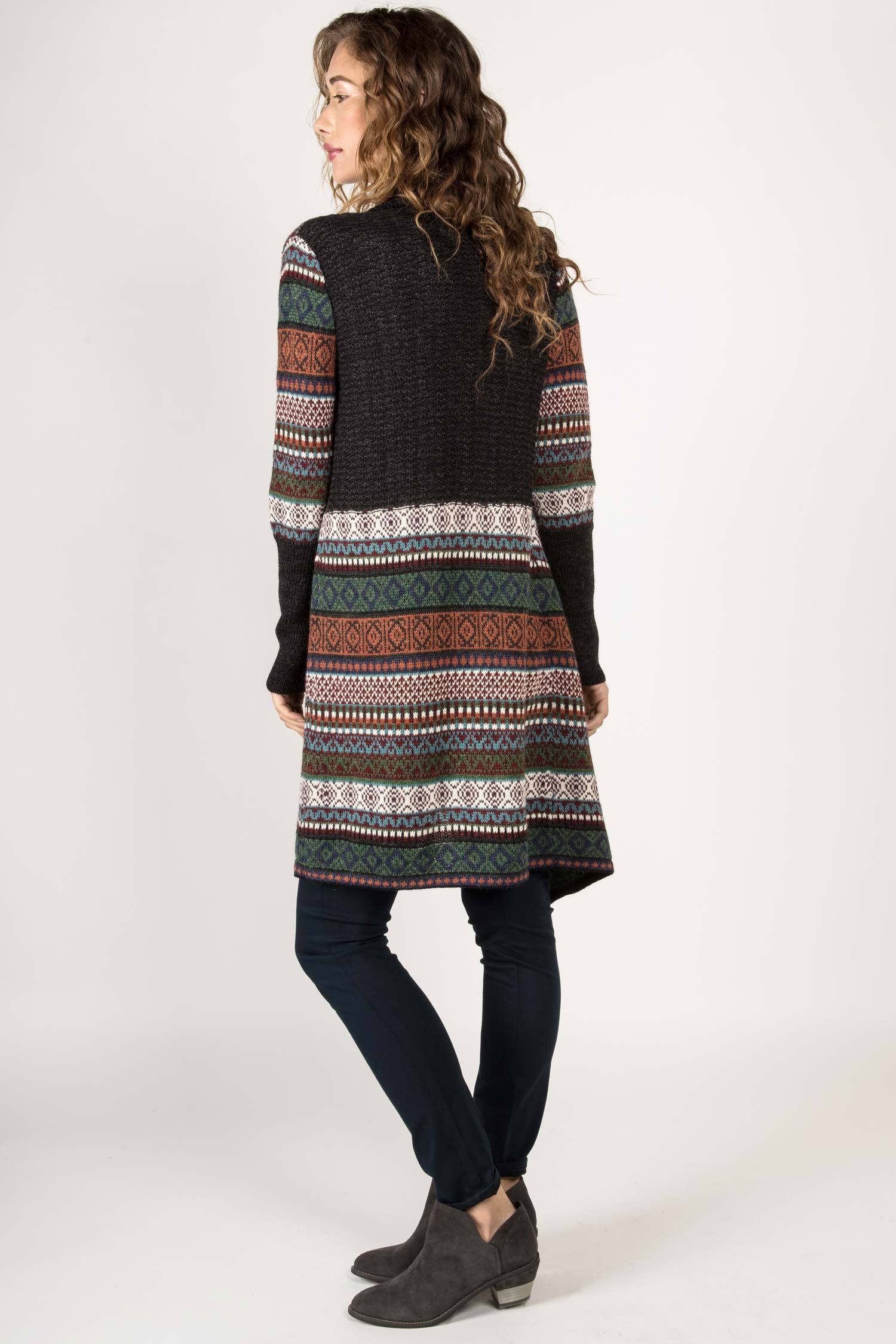 Womens Organic Cotton Sweater | Alpaca Fair Isle Coat