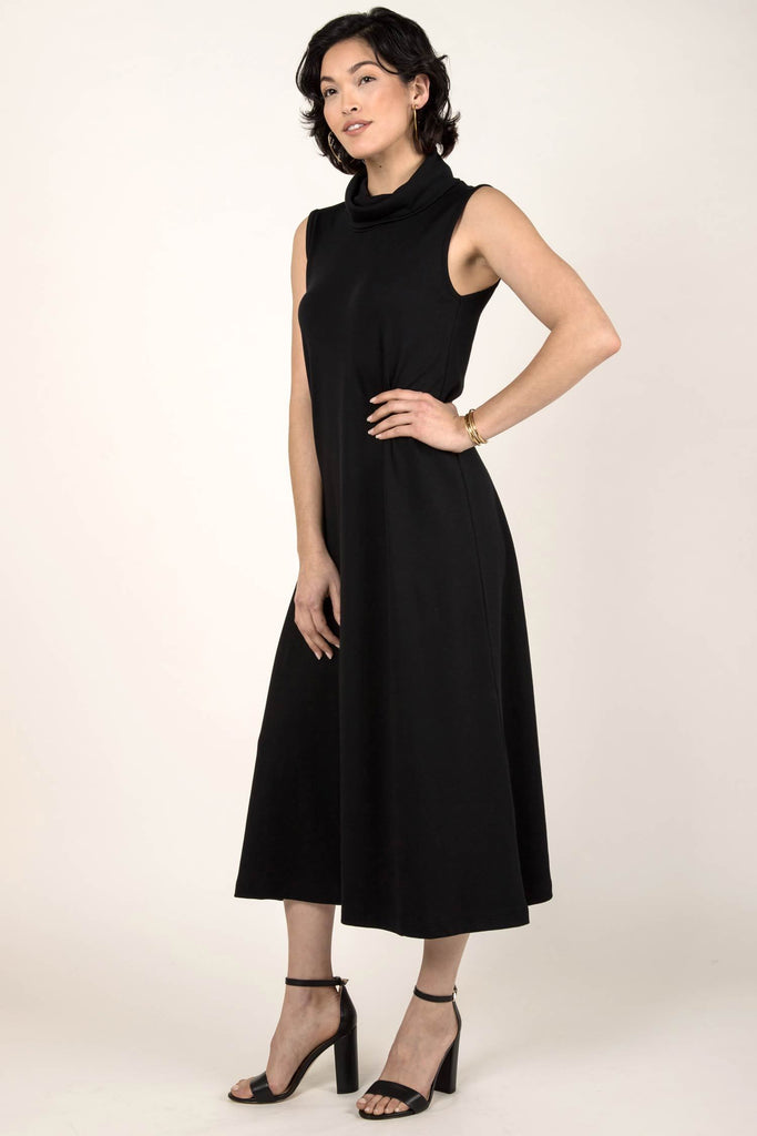 Foldover Cowl Neck Dress