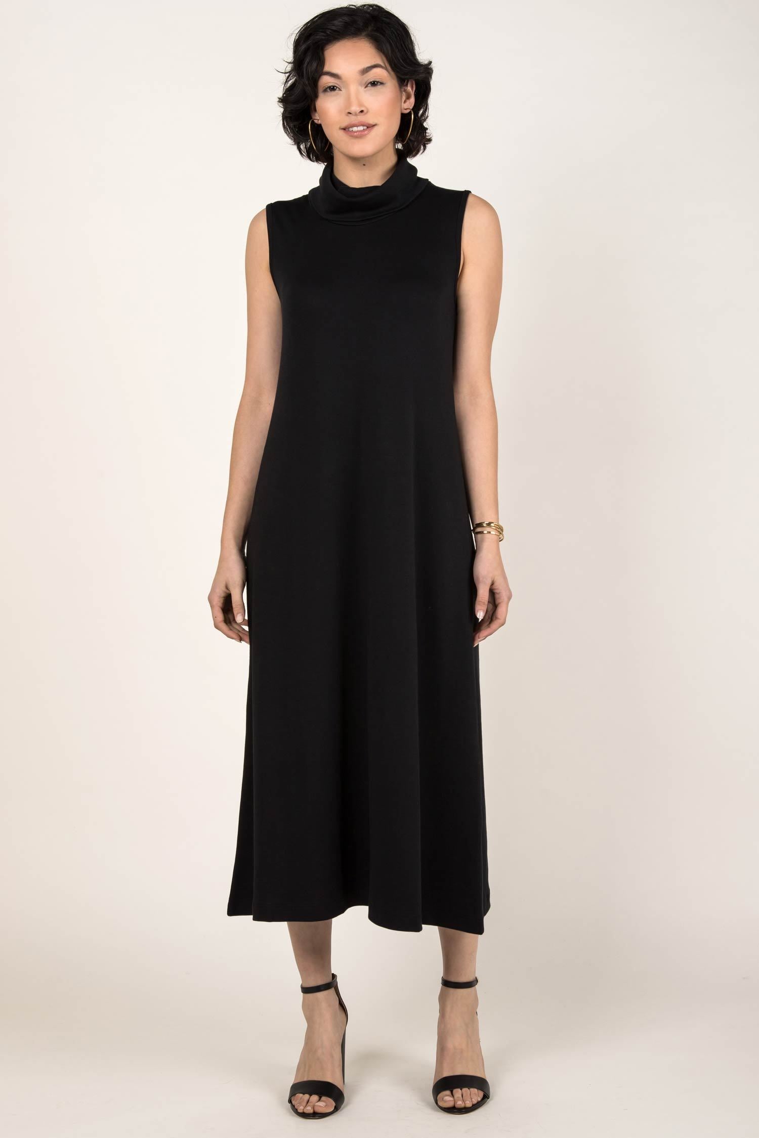 Foldover Cowl Neck Dress