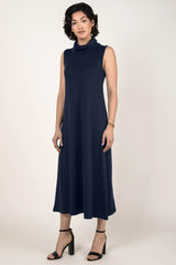 Foldover Cowl Neck Dress