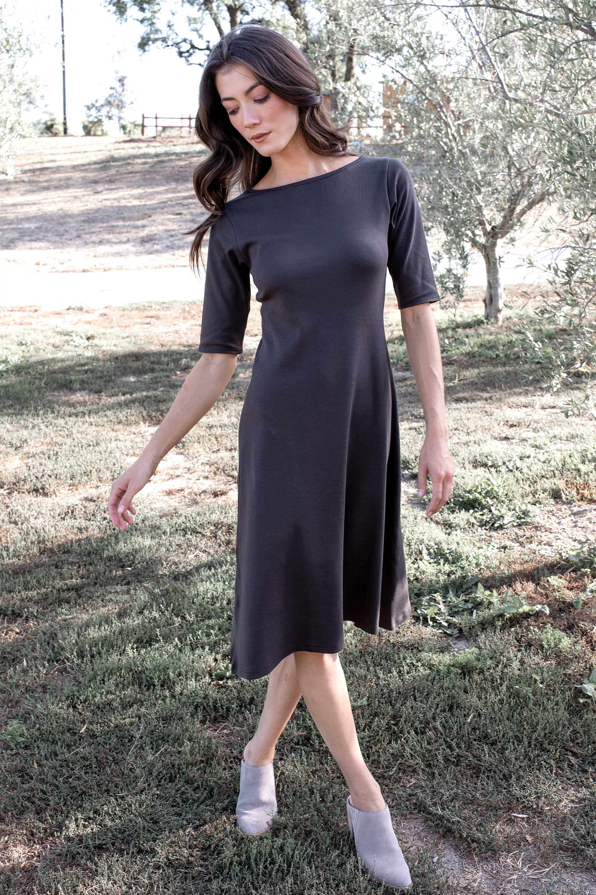 Essential Boatneck Midi Dress
