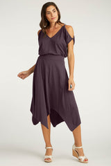 Womens Organic Cotton Skirts | Handkerchief Hem Skirt | Plum Purple | Indigenous