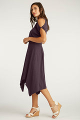 Womens Organic Cotton Skirts | Handkerchief Hem Skirt | Plum Purple | Indigenous