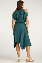 Womens Organic Cotton Skirts | Handkerchief Hem Skirt | Jade Teal | Indigenous