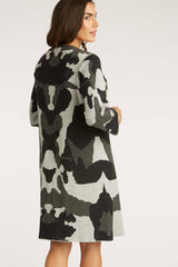 Womens Organic Cotton Sweater | Ink Blog Swing Coat Cardigan | Gray Black