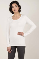 Womens Organic Cotton Top | Essential Long Sleeve Scoop Tee