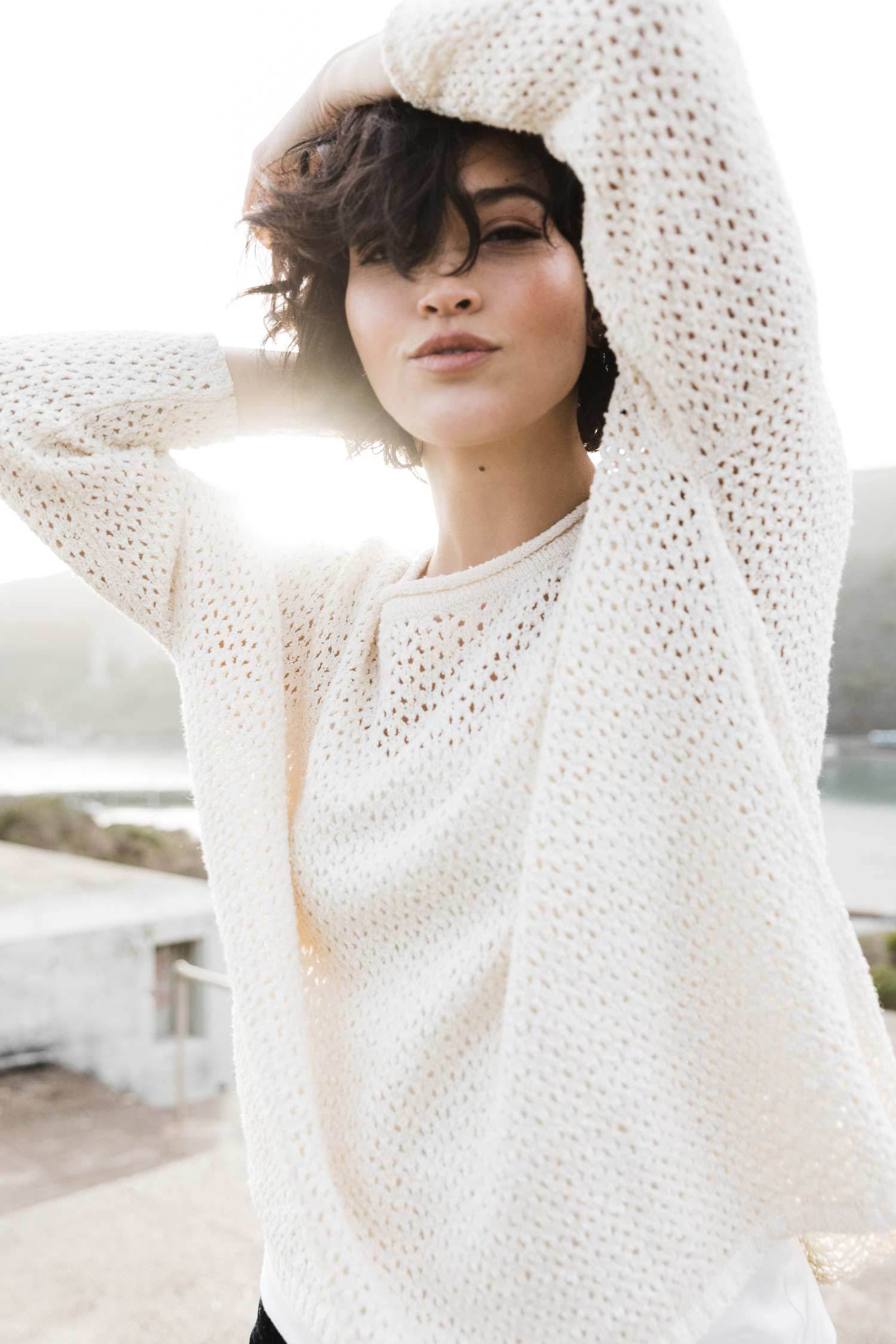 Boucle Mesh Pullover