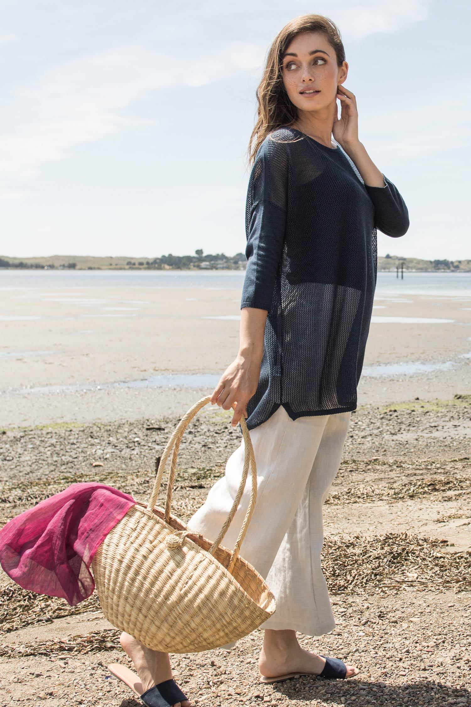 Mesh Pullover Sweater