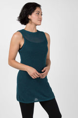 Womens Organic Cotton Top | Mesh Tank | Blue | Indigenous