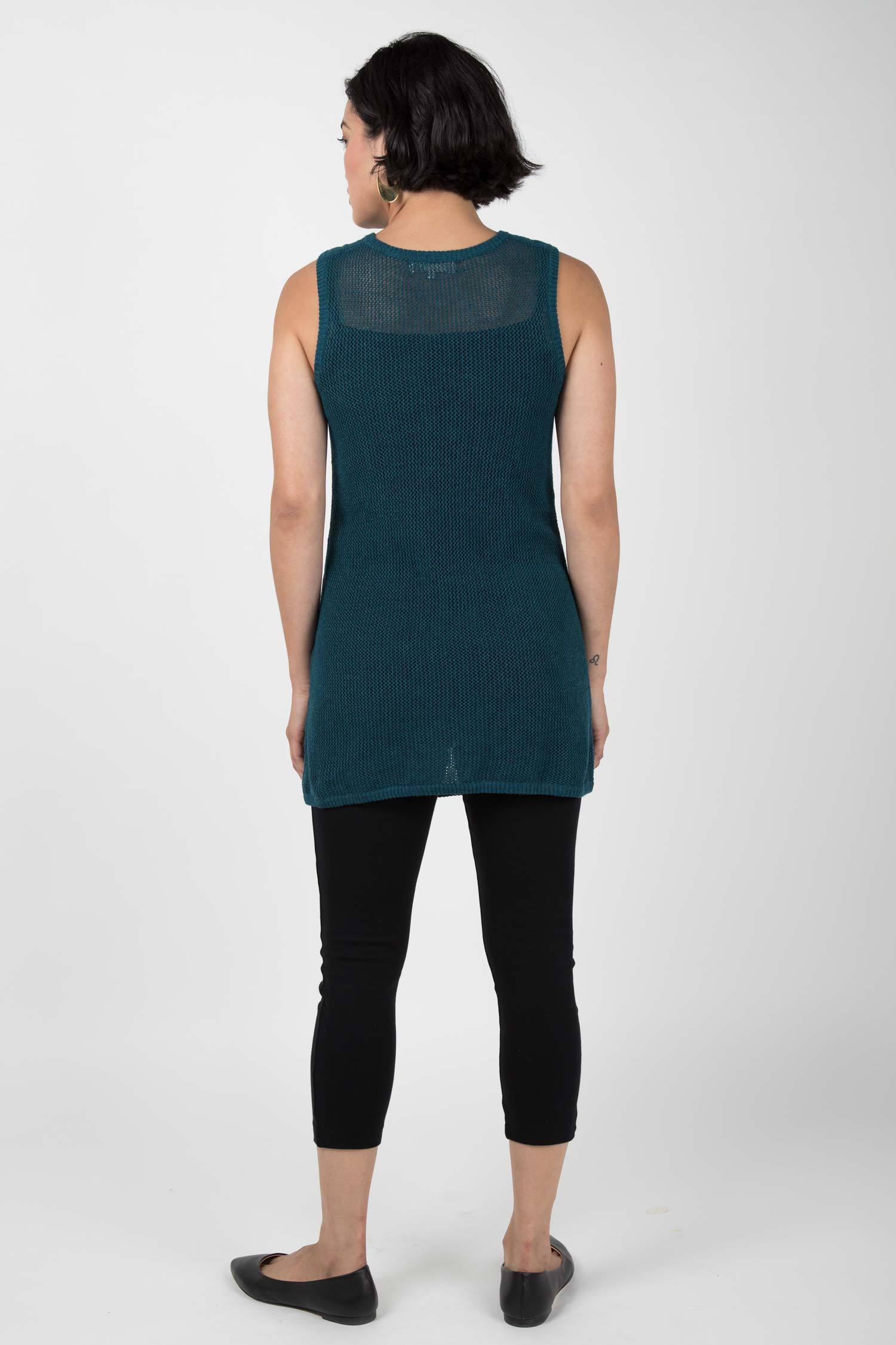 Womens Organic Cotton Top | Mesh Tank | Blue | Indigenous