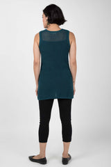 Womens Organic Cotton Top | Mesh Tank | Blue | Indigenous