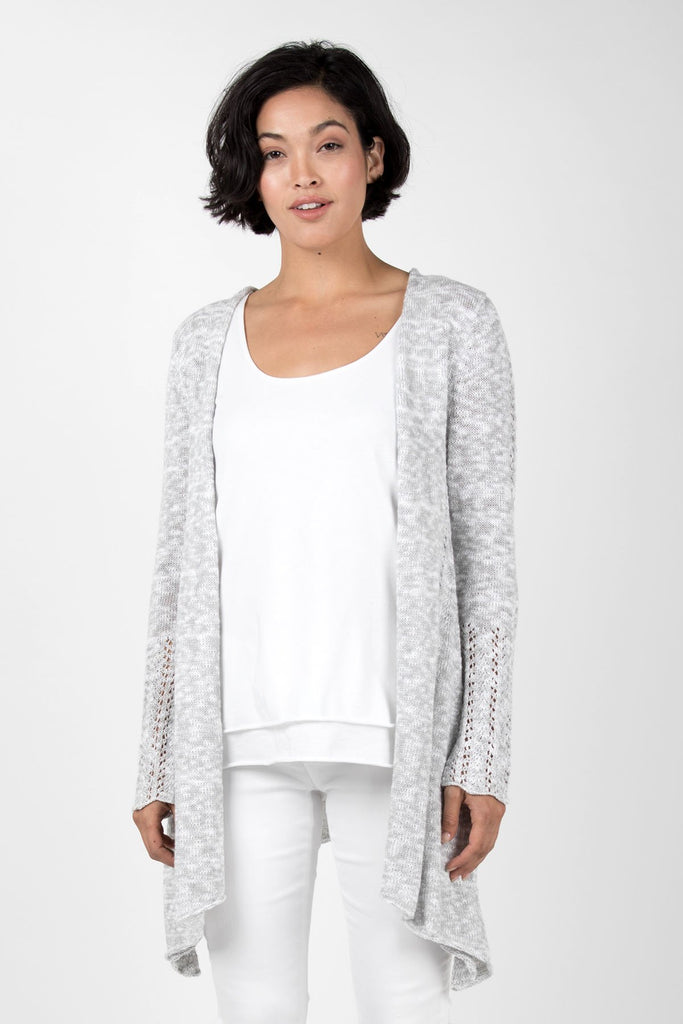 Open Front Melange Cardigan