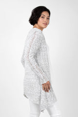 Open Front Melange Cardigan