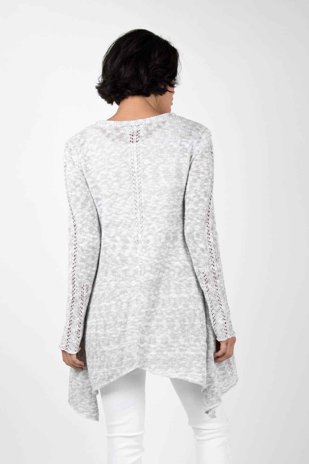 Open Front Melange Cardigan