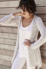 Open Front Melange Cardigan