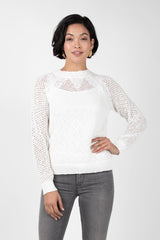 Open Knit Crew Neck