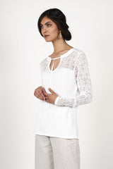 Pointelle Pullover Top