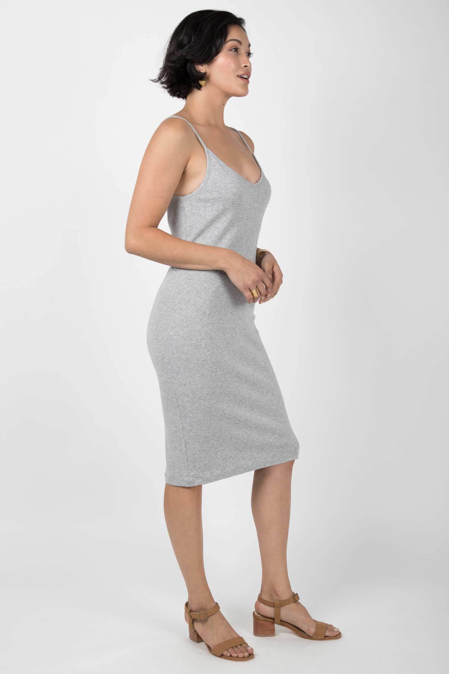 Womens Organic Cotton Dress | Gray Slip Dress | Indigenous