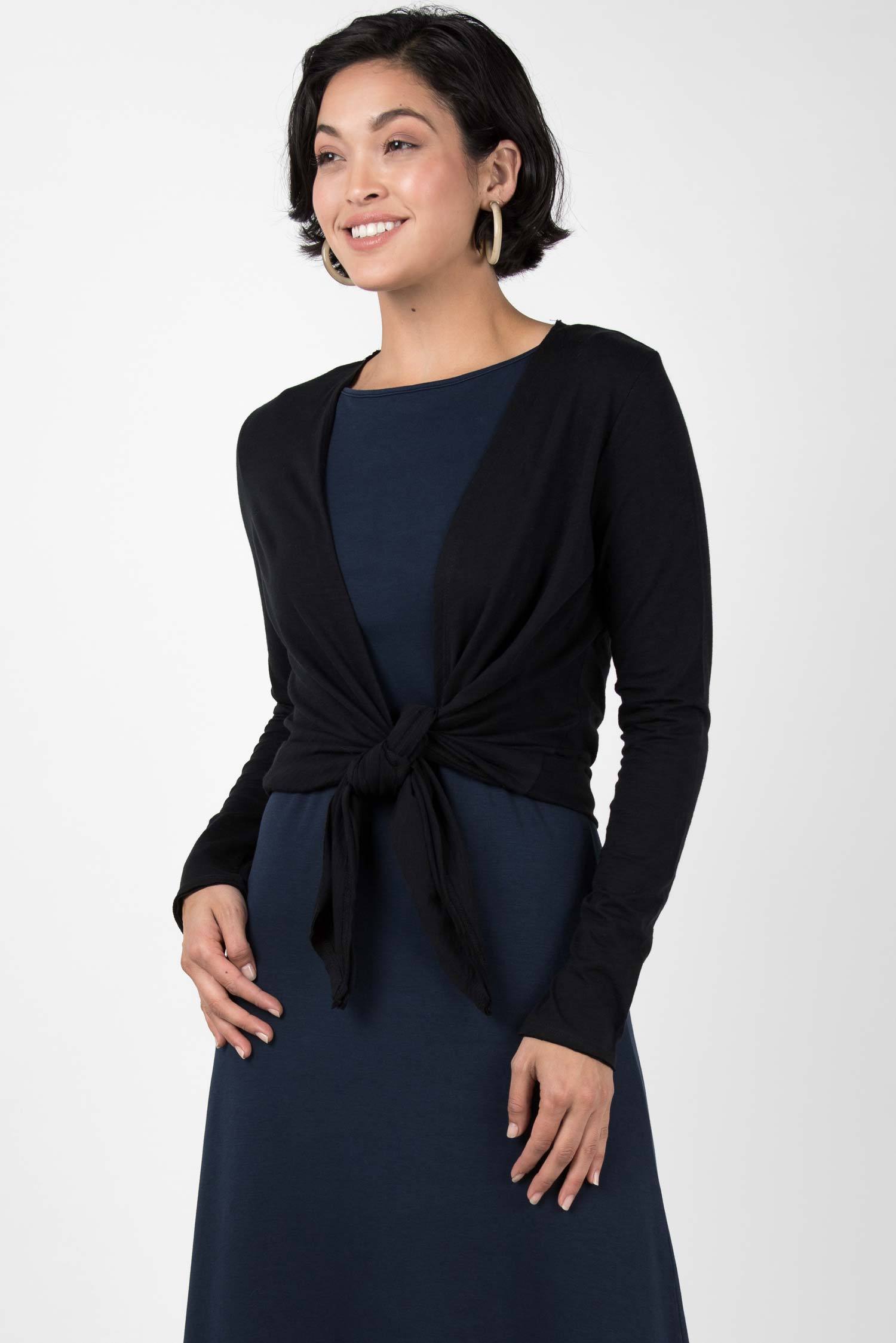 Womens Organic Cotton Cardigan | Black
