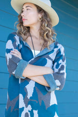 Womens Organic Cotton Sweater | Ink Blog Swing Coat Cardigan | Indigenous