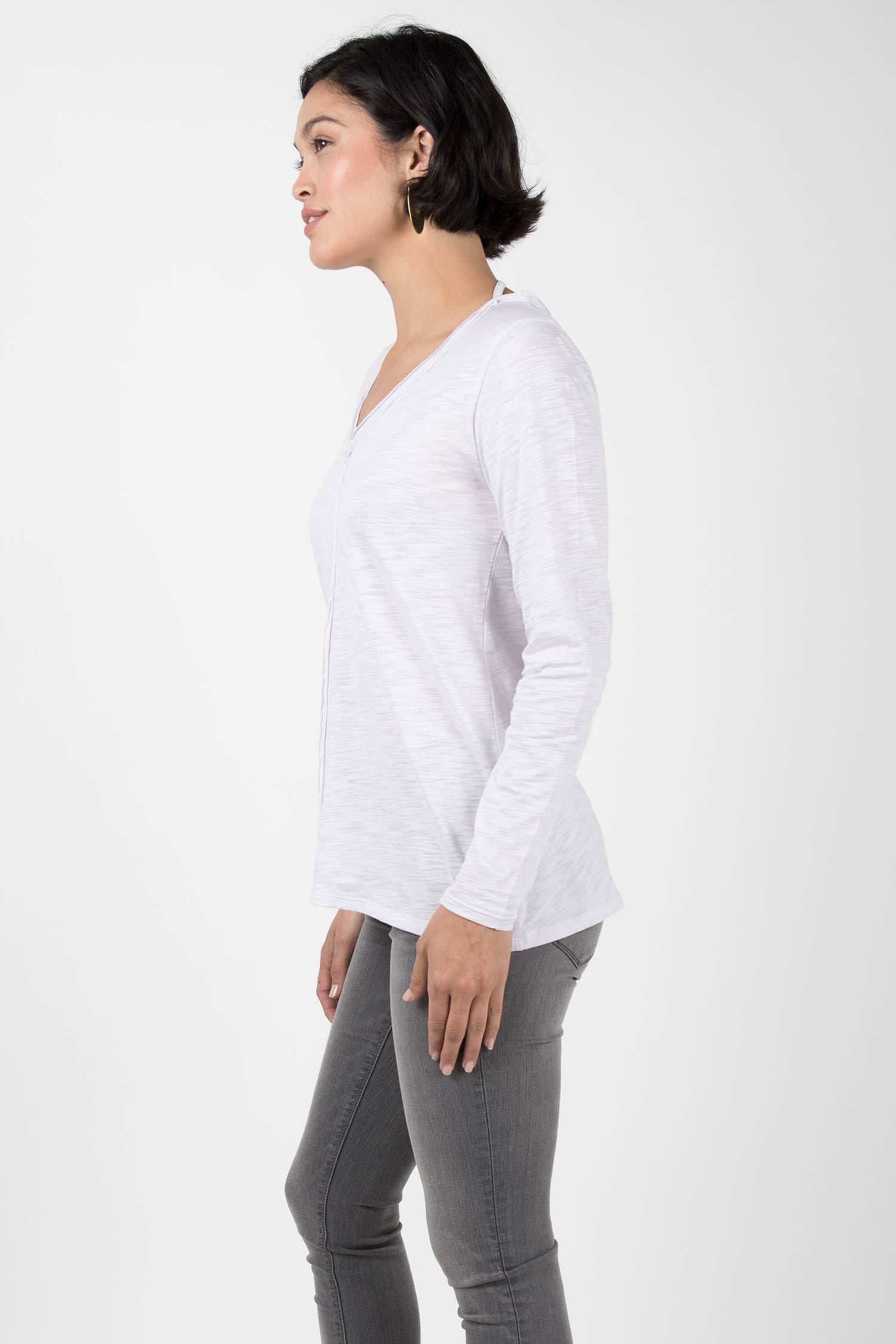Womens Organic Cotton Shirt | Reversible V Neck Top