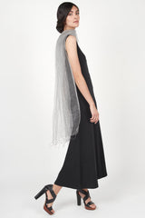 Womens Silk Scarf | Black White Pattern | Fair Trade Handloomed