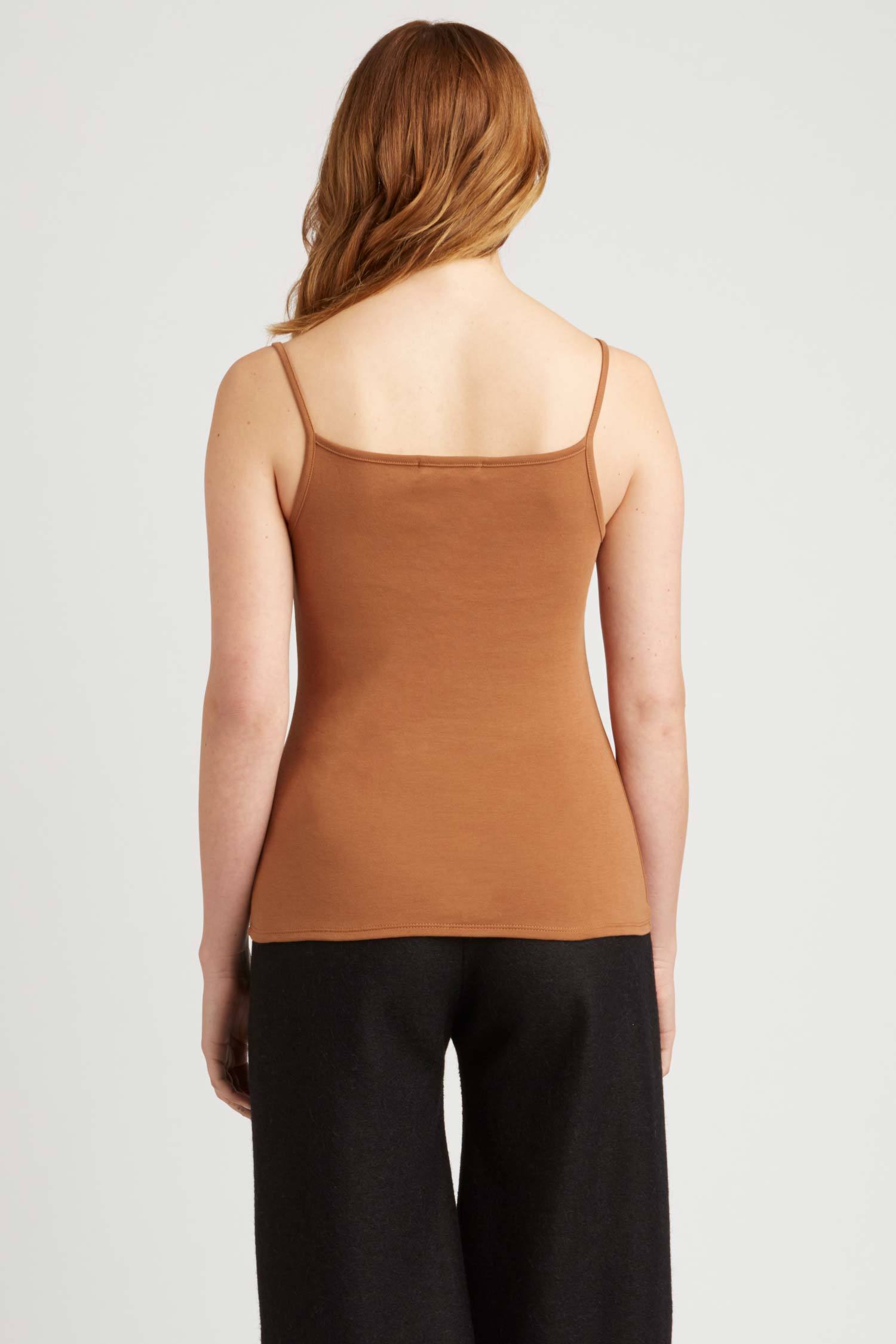 Womens Tank Top Camisole Orange Brown | Organic Cotton Clothing Essentials