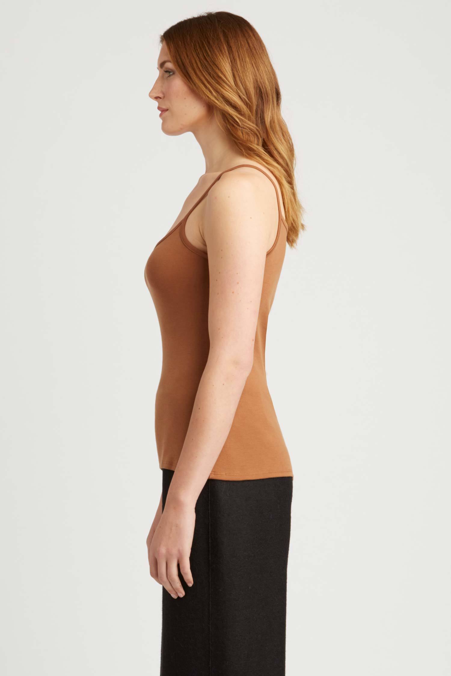 Womens Tank Top Camisole Orange Brown | Organic Cotton Clothing Essentials