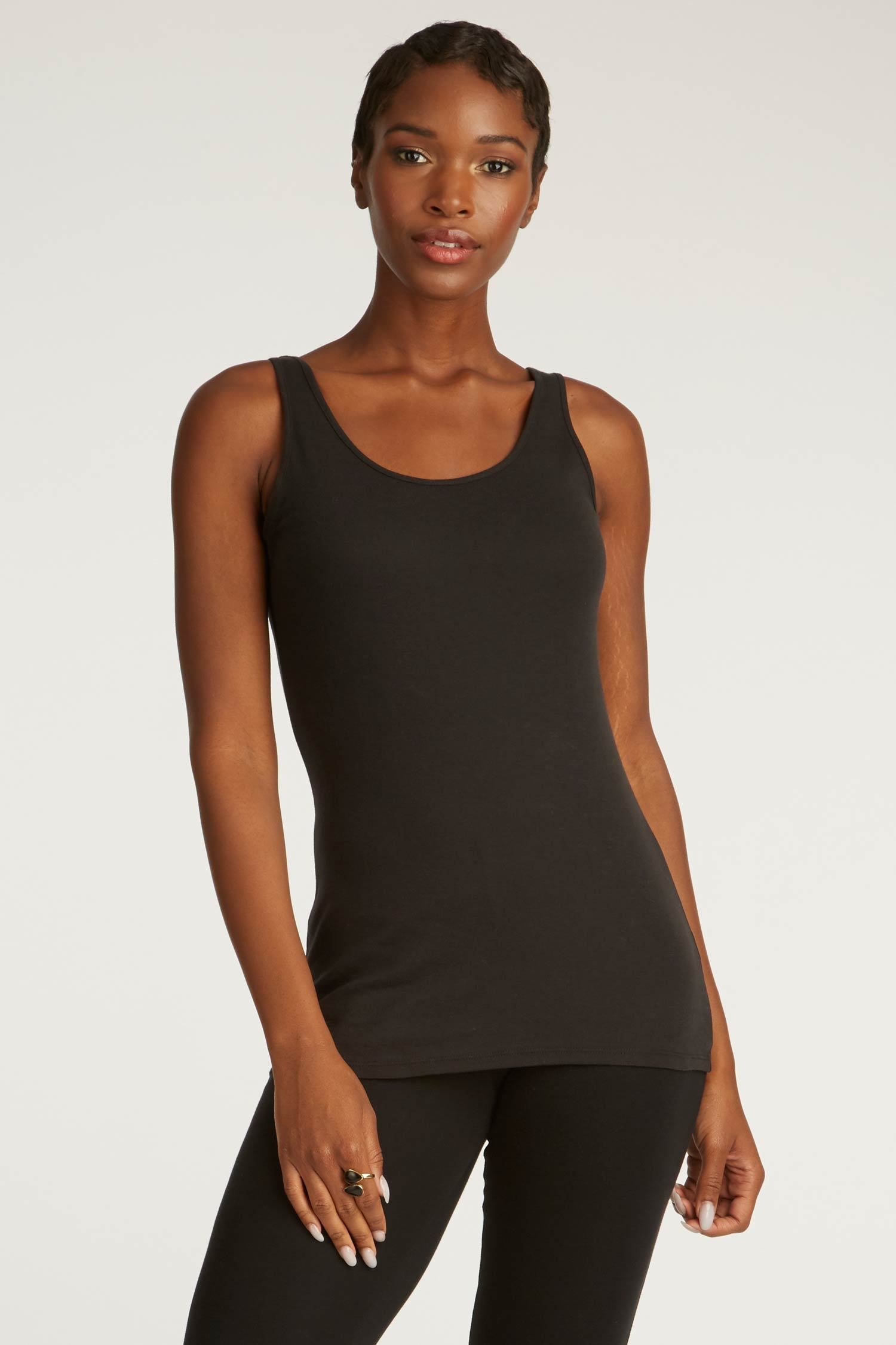 Womens Tank Top Black Organic Cotton Clothing